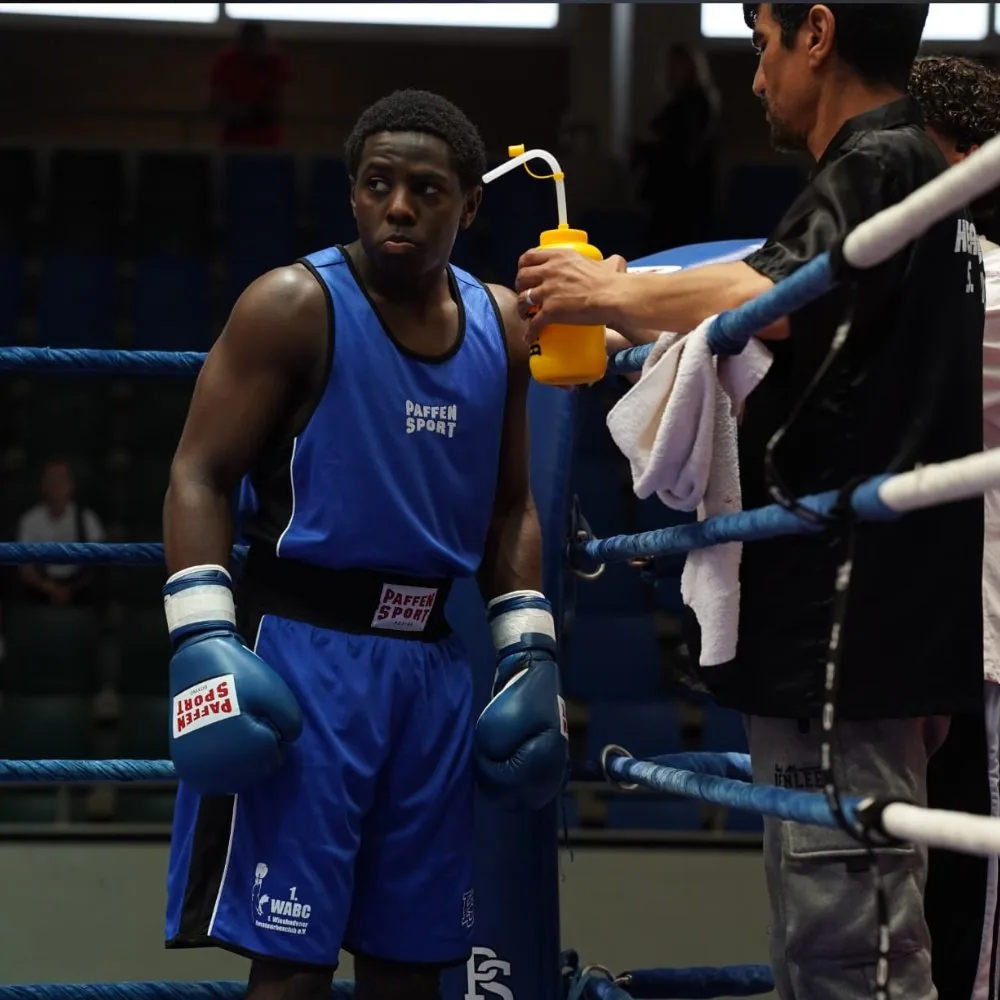John ‘The Dog’ Dagrin in the corner during competition