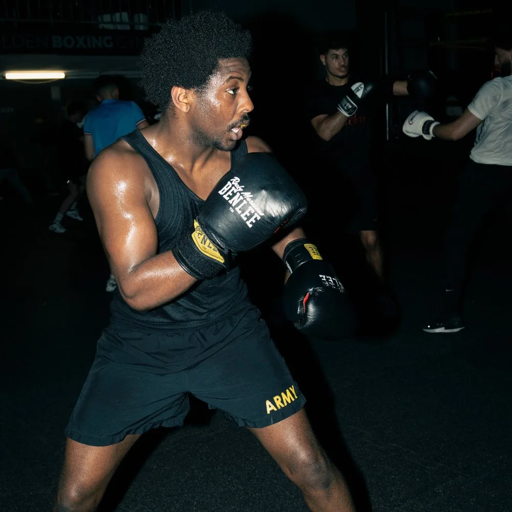 John ‘The Dog’ Dagrin sparring in the boxing gym